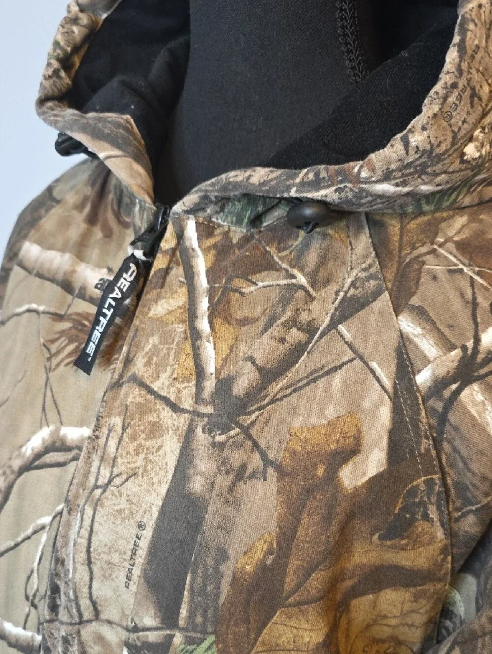Realtree Black Jacket with Camo Trim